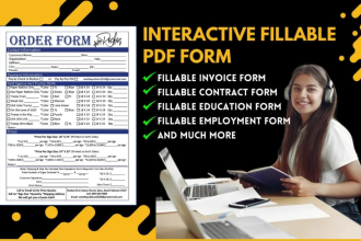 create interactive fillable PDF form or update fillable form in 2 hours