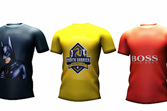 create a 3d tshirt  promo