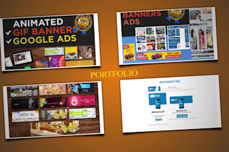 do animated HTML5 banner ads for google adwords, nft display ads GIF animation