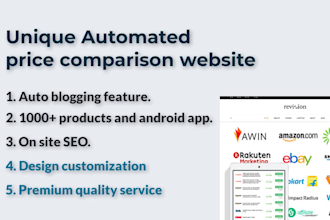 create a professional price comparison website plus an android apk