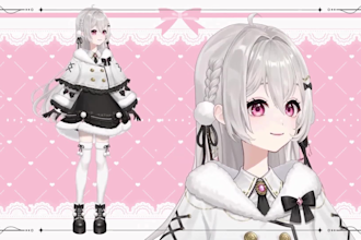 design 2d v tuber model, anime art, live2d ringing for streaming