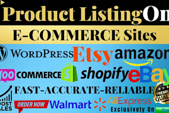 do shopify product descriptions, ebay products listings, etsy SEO listings