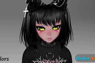 create 3d vrchat avatar, rig 3d vtuber model, furry avatar, vseeface, vrc avatar