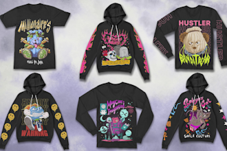 do streetwear t shirt design cartoon logo, hoodie  for your clothing and apparel