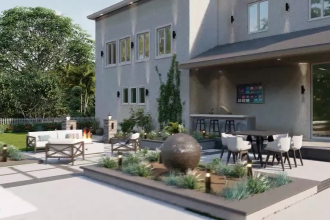 do backyard design, pool and garden design