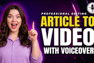 convert articles, blog posts or text to video with voiceover