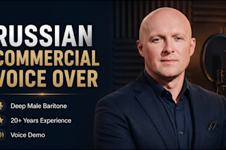 record a russian male voice over for commercials and ads
