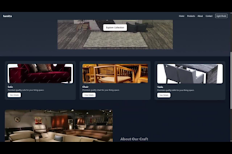 create a modern react website with tailwind CSS, parallax effects, and dark mode
