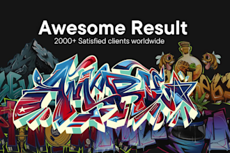 draw graffiti logo for your request