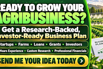write expert agriculture business plan for startups