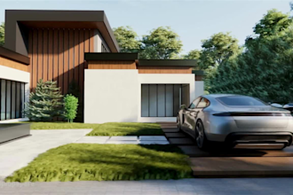 do 3d exterior home design, interior house commercial render walkthrough video