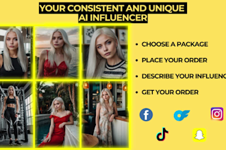 make consistent ai influencer character model for instagram, commercial use