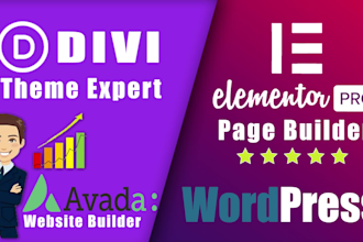 use divi avada elementor pro to design wordpress customize
