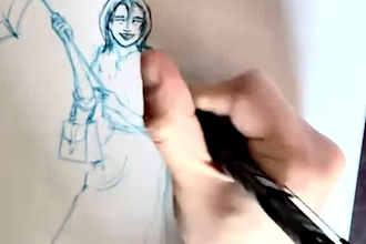 create a hand drawn portrait from photo reference