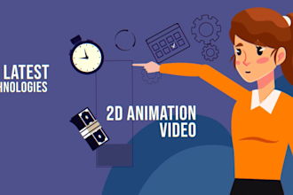 produce animated marketing video or business video in 24hr