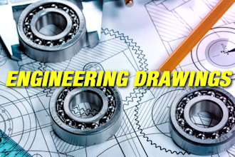 create technical engineering drawing, 3d modeling and cad illustration
