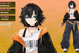 draw and rig vtuber model, vtuber rigging, anime vtuber, vtuber commission