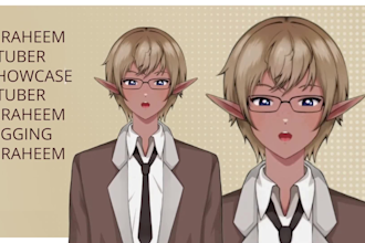 draw and rig 2d vtuber model 2d nsfw animation vtube studio, live2d commission