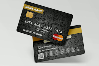 design business card, credit card, debit card and gift card with free revisions