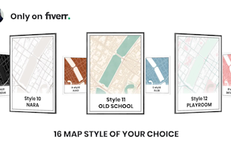 design a digital and printable custom city map posters