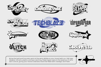 design custom y2k logo for your streetwear clothing brand