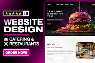 create food catering website and restaurant website