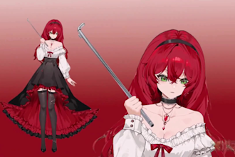 draw and rig live2d model, anime vtuber model, 2d vtuber model, vtuber rigging
