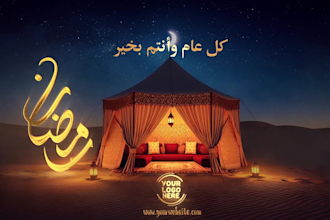 create a luxury ramadan mubarak and eid ul fitr greeting video