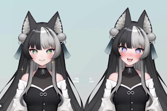 draw and rig live2d mode, 2d vtuber model, live2d vtuber model, vtuber model