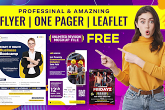 design creative business or event flyer design, one pager, leaflet