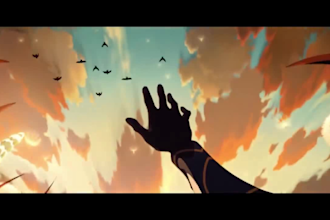 create 2d anime animation, 2d cartoon animation, 2d animated music video