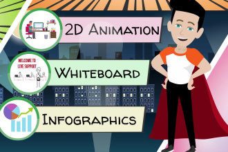make a custom 2d animated explainer video or sales videos