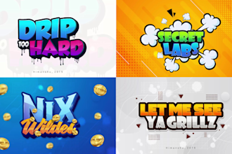 design gaming font, esports, twitch and youtube logo for you