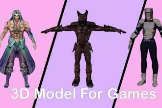 do character design and 3d modeling, 3d game assets for game and animation
