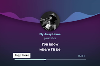 create a music visualizer with lyrics