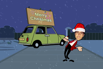 make a funny dancing merry christmas greeting starring you