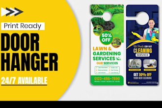 design door hanger for landscape and cleaning services