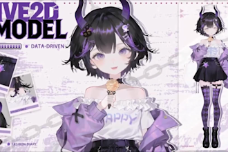 design and rig live2d model live 2d vtuber model 2d vtuber model vtuber model