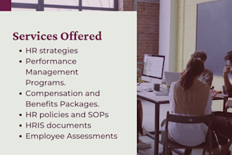 provide HR policies, employee handbook ,organizational chart