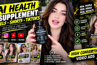 create ai health supplements reels shorts and tiktoks
