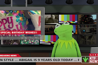 make a personalized kermit the frog birthday video