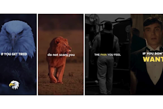 create motivational quotes videos youtube shorts, reels, tiktok with logo fast