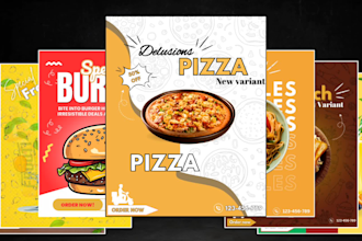 do restaurant menu , price list , digital menu ,poster design and banner ads