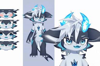 draw, rig live 2d vtuber model, furry vtuber mascot, pet live2d, chibi fursona
