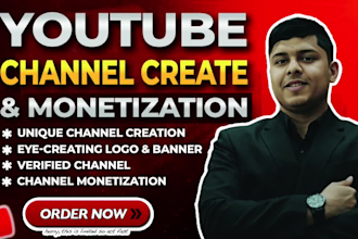 professional youtube channel create and setup for logo banner design