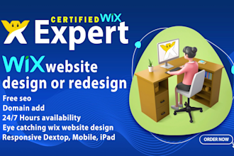 design or redesign wix website, wix landing page, wix ecommerce store, wix blog