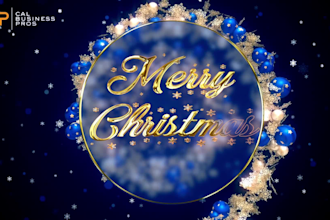 make a creative animation video for merry christmas greeting