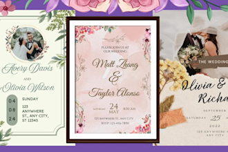 design wedding invitation, birthday card, greeting card and party invitation