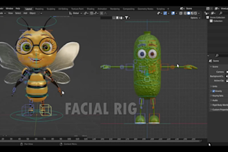 add 3d rig to your 3d character professionally in blender