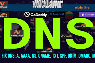fix dns record a, nameserver, cname, txt, spf, dkim, dmarc, mx record